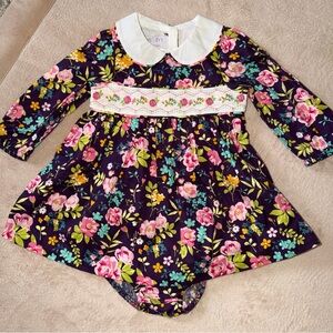 Iris & Ivy Smocked Dress Nordstrom 6-9 Months Bloomers Embroidered Easter Spring